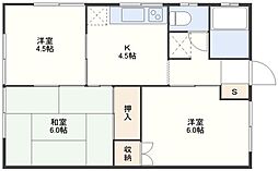 コーポ森川 1階3DKの間取り