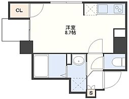 すまいるマンション城栄町 7階ワンルームの間取り