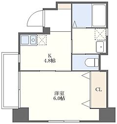 BRAVAS-t 4階1Kの間取り