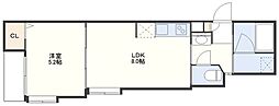 すまいるマンション平和町 1LDKの間取図画像