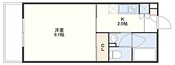 アーバス花丘 1Kの間取図画像