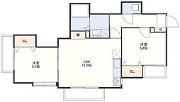 ノール住吉 2LDKの間取図画像