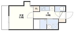 フォレスト花園 1Kの間取図画像