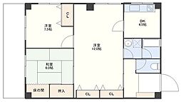 文化マンション 3DKの間取図画像