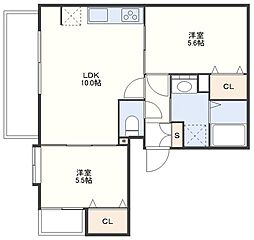 ノール住吉 2LDKの間取図画像