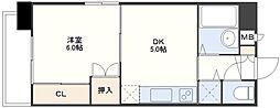 アベニュー明日香 1DKの間取図画像