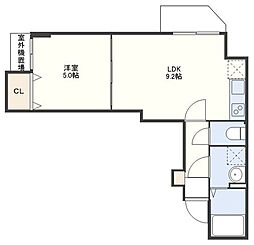 Forbis平野町 1LDKの間取図画像