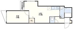 Forbis平野町 1LDKの間取図画像
