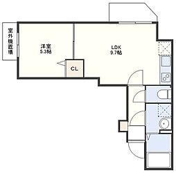 Forbis平野町 1LDKの間取図画像