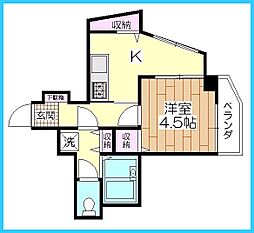 メゾンNAOI 3階1Kの間取り