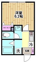 Sona coco（ソナ　ココ） 2階1Kの間取り