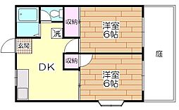 メゾン・サンフラット 1階2DKの間取り