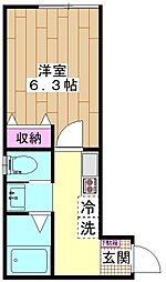 G.Flap梅田 1Kの間取図画像