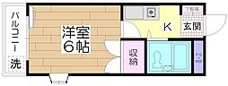 オレンジハイツ 1Kの間取図画像