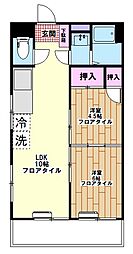 鴨下マンション 2LDKの間取図画像