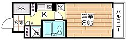 マック梅島コート 1Kの間取図画像