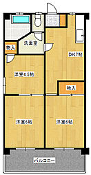株式会社坂内建設ビル 3階3DKの間取り