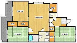 カネオハイツ 2階3LDKの間取り