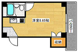 MAPLECOURT 2階ワンルームの間取り