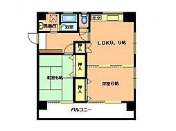 グリーンヒル吉村 7階2LDKの間取り