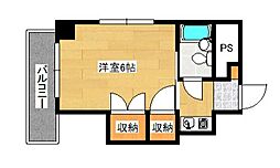アルテミス安芸 3階1Kの間取り