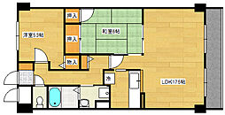 グランカーサ古江 7階2LDKの間取り