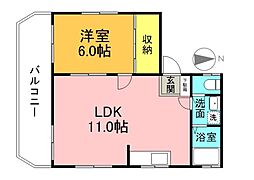 TKビル 4階1LDKの間取り