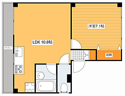 渡辺ビル 2階1LDKの間取り