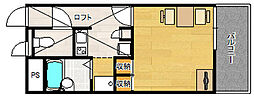レオパレスASEBAII 1階1Kの間取り