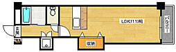 フォーラム牛田本町 2階ワンルームの間取り