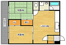 コンフォール久保 7階2LDKの間取り