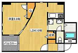 ＪＥＵＮＥＳＳＥ翠町 3階1LDKの間取り