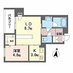 Ｏｌｉｖｉｅｒ 2階1LDKの間取り