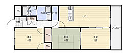 プレシュ牛田 4階3LDKの間取り