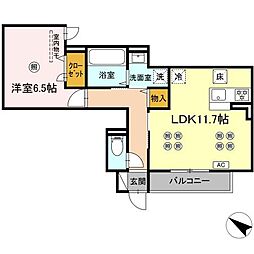 ＧＲＯＶＥ 1階1LDKの間取り