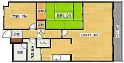 プロスペリティNakamura 2階2LDKの間取り