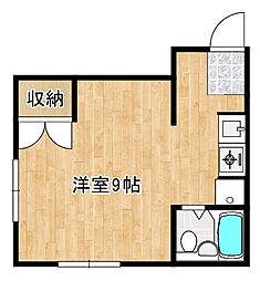 みなとやコーポ 4階ワンルームの間取り