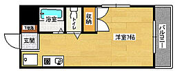 信和ビル 4階ワンルームの間取り