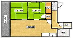山口ビル 2階3LDKの間取り