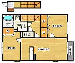 ウイングＳＨＩＧＥＮＯ　I 2階2LDKの間取り