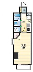 アーバングレース広島 5階1Kの間取り
