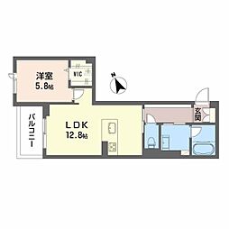 Olivecourt 3階1LDKの間取り