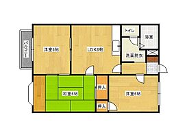 第一クレセールＢ棟 1階3DKの間取り