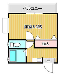 カーサクオーレ草津浜町 4階1Kの間取り