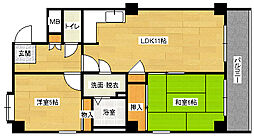 ビラシャレル 2階2LDKの間取り