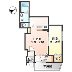 フィオーレ 1階1LDKの間取り