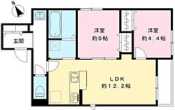 YOURMAISON KOI 202 2階2LDKの間取り