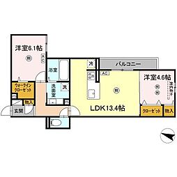 パークコート東雲 3階2LDKの間取り