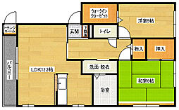 グランシード西原 1階2LDKの間取り