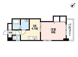 クレセールフルタ 7階1Kの間取り